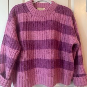 Sézane Pink & Purple Wool Sweater